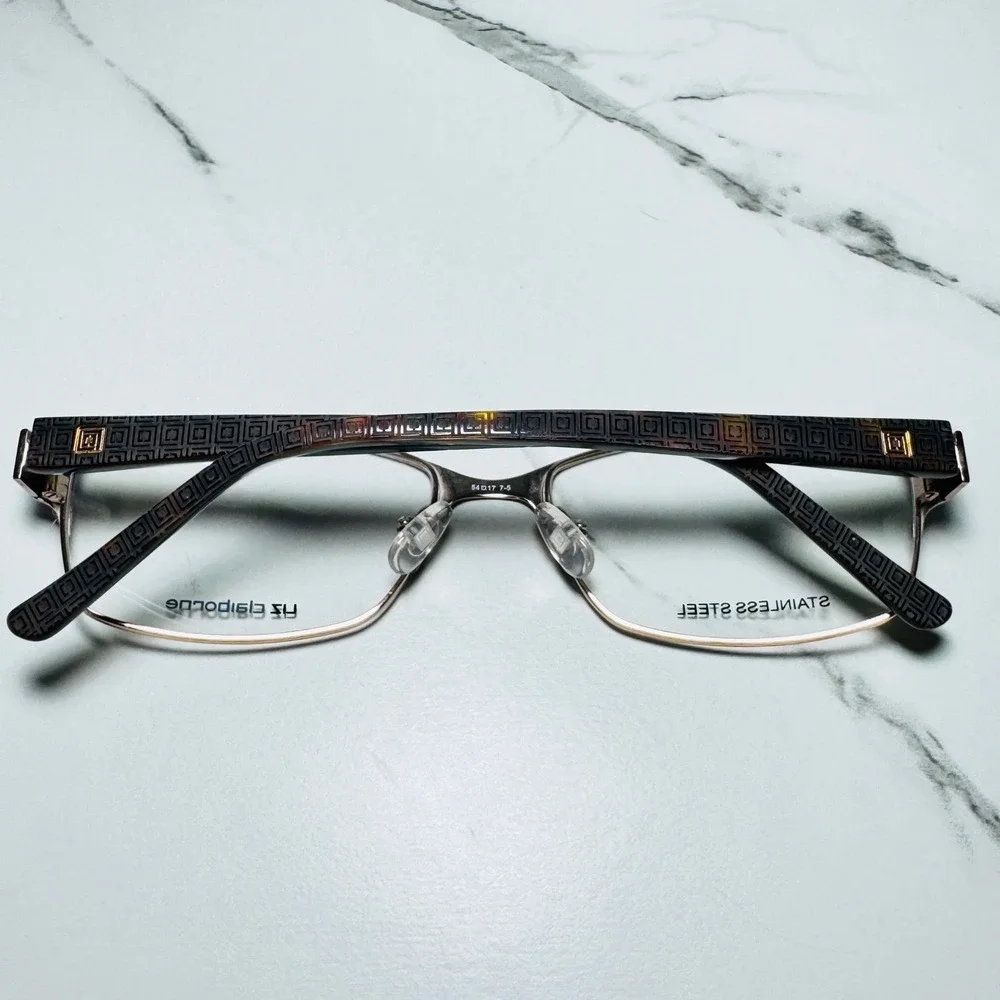 Liz Claiborne L622 Navy Blue Silver Stainless Steel Eyeglass Frames 54-17-135